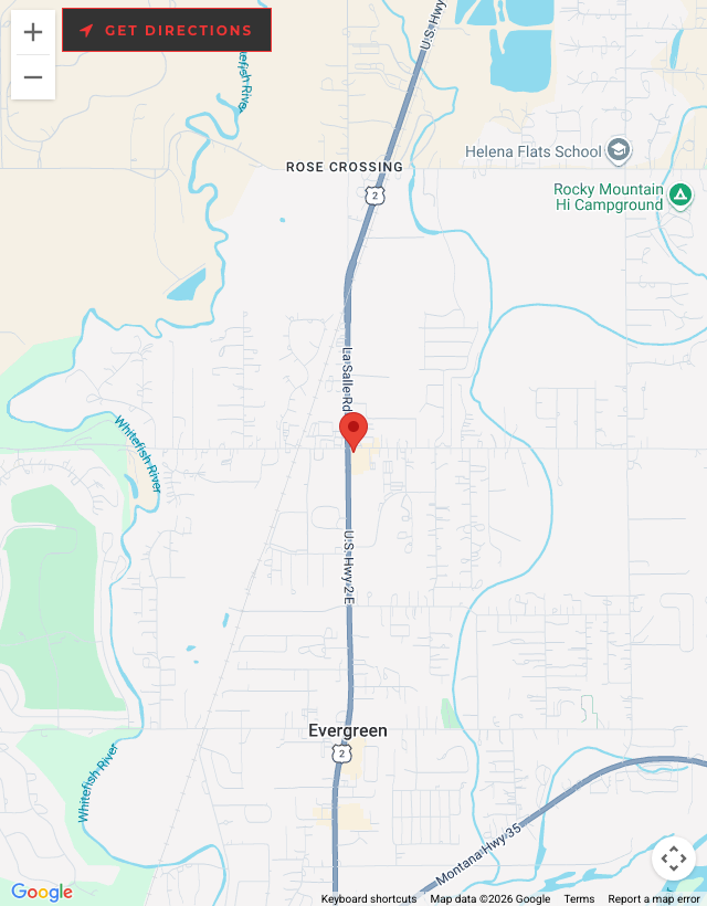 Map to Mountain Pass Safes, 2593 US Highway 2 E Suite 4, Kalispell, MT, get directions on Google Maps